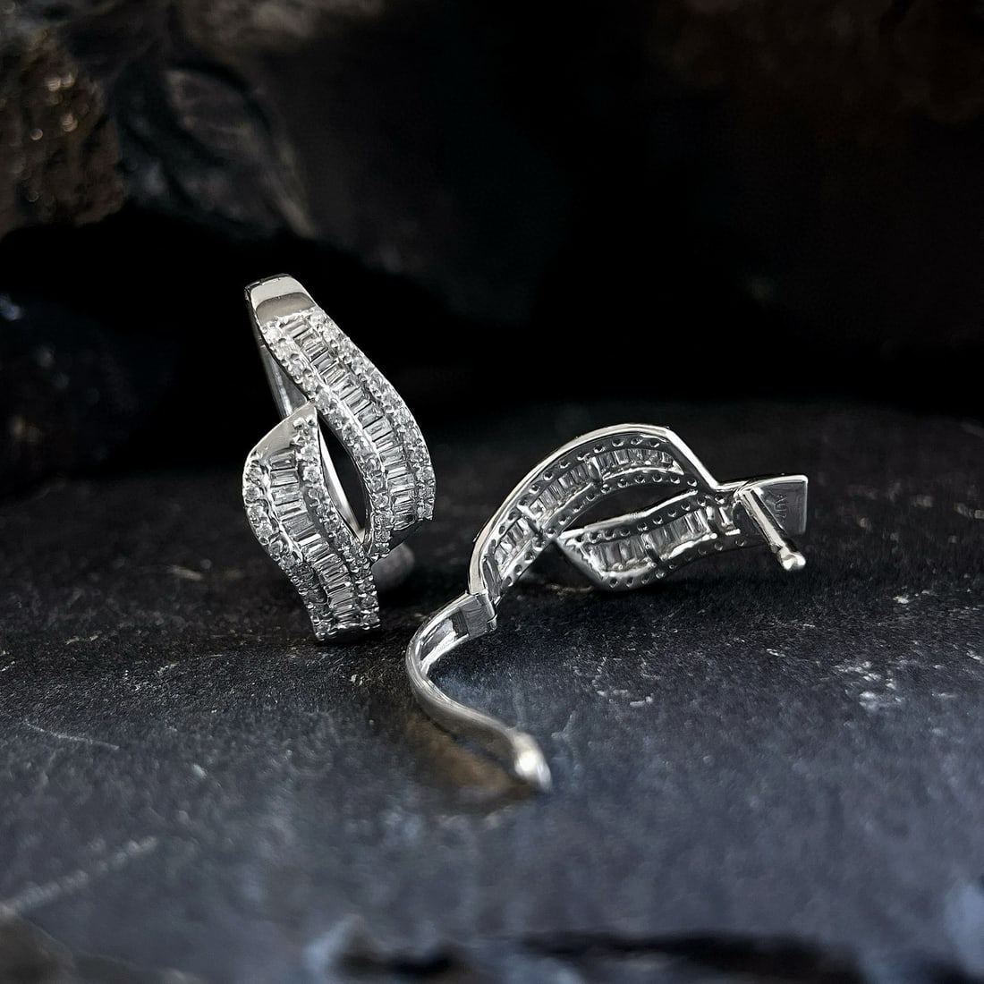 14k Gold 0.7 Ct Natural H Diamond Earrings - 5