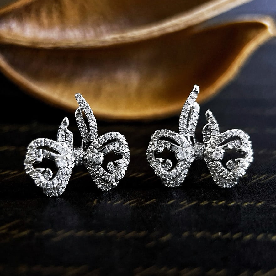 14k Gold 0.24 Ct Natural H Diamond Earrings - 3