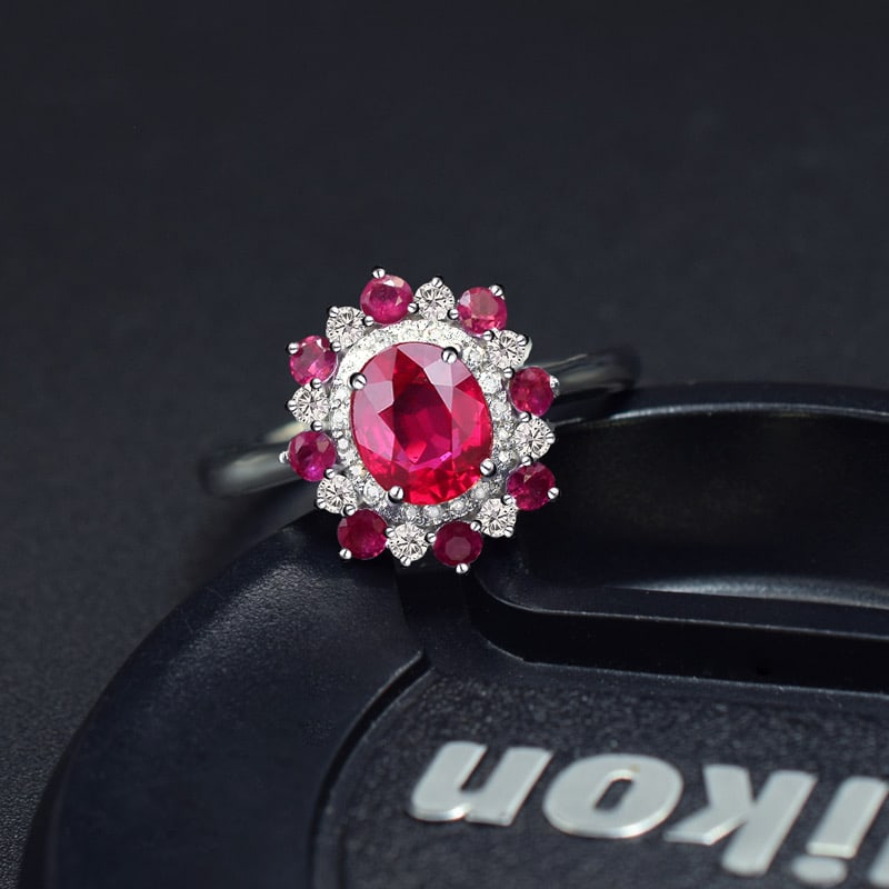 14k Gold 1.27 Ctw Natural Ruby & Diamond Ring - 2
