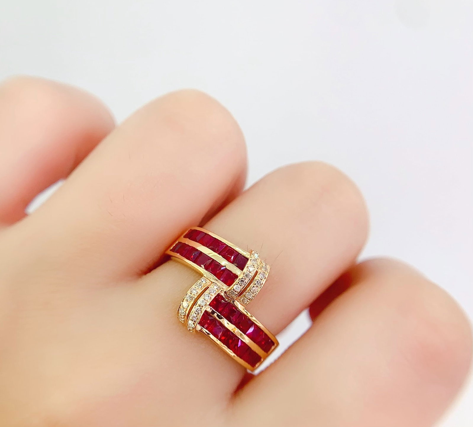 14k Gold 2 Ct Natural Ruby & Diamond Ring - 5