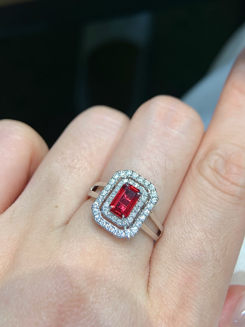 14k Gold 0.99 Ct Natural Ruby & Diamond Ring - 3
