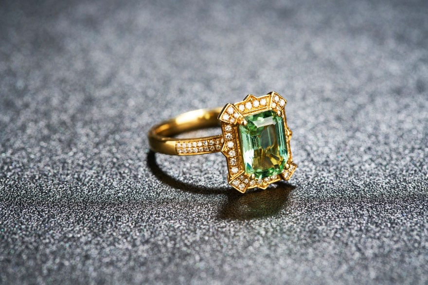 14k Gold 2.4 Ctw Natural Tourmaline & Diamond Ring - 2
