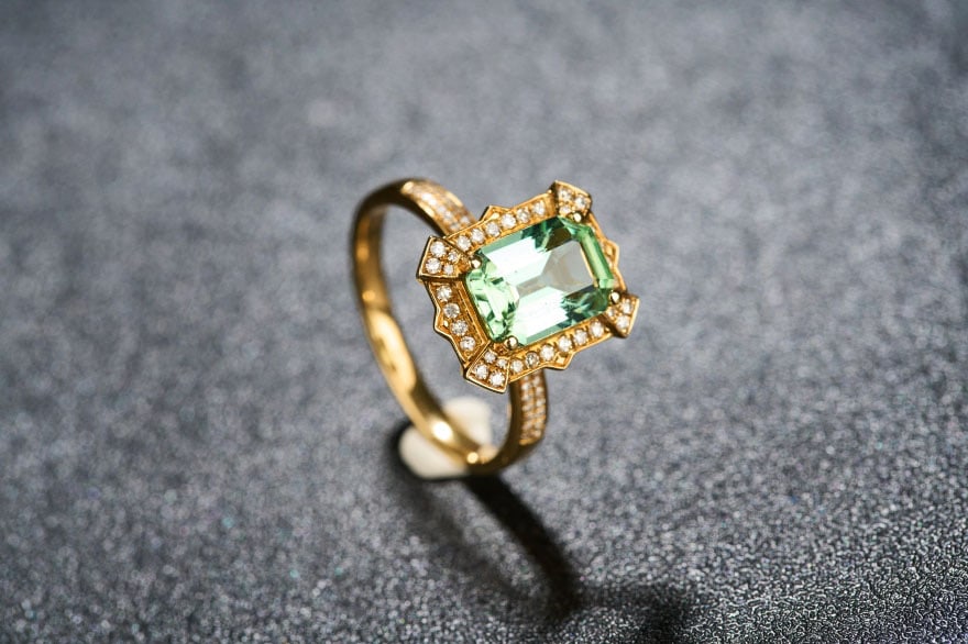 14k Gold 2.4 Ctw Natural Tourmaline & Diamond Ring - 5