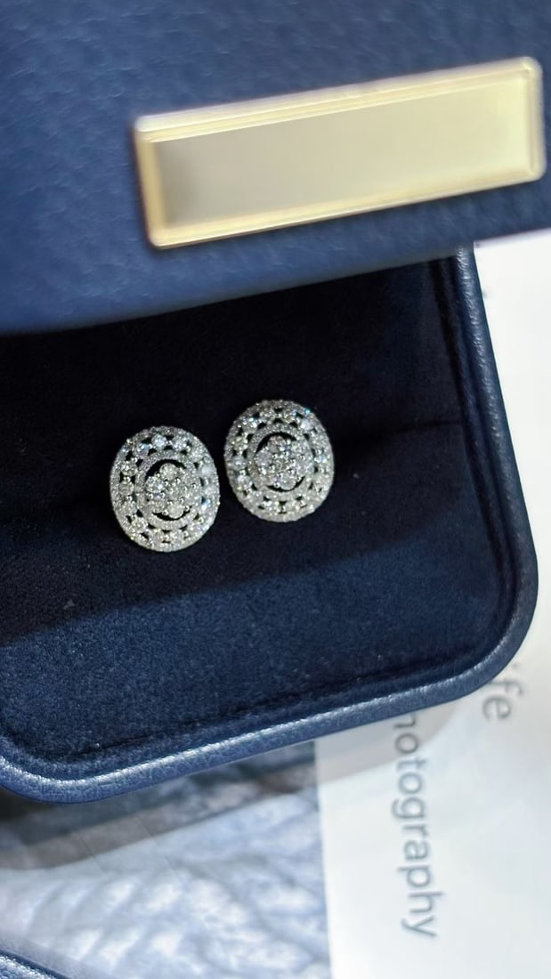 14k Gold 1.2 Ct Natural H Diamond Earrings - 2