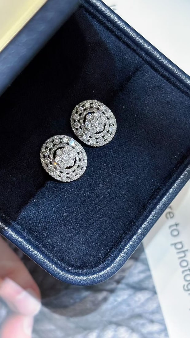 14k Gold 1.2 Ct Natural H Diamond Earrings - 3