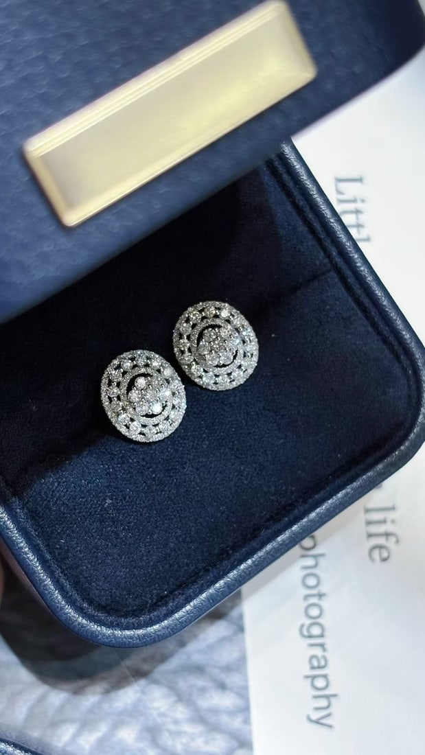 14k Gold 1.2 Ct Natural H Diamond Earrings - 5