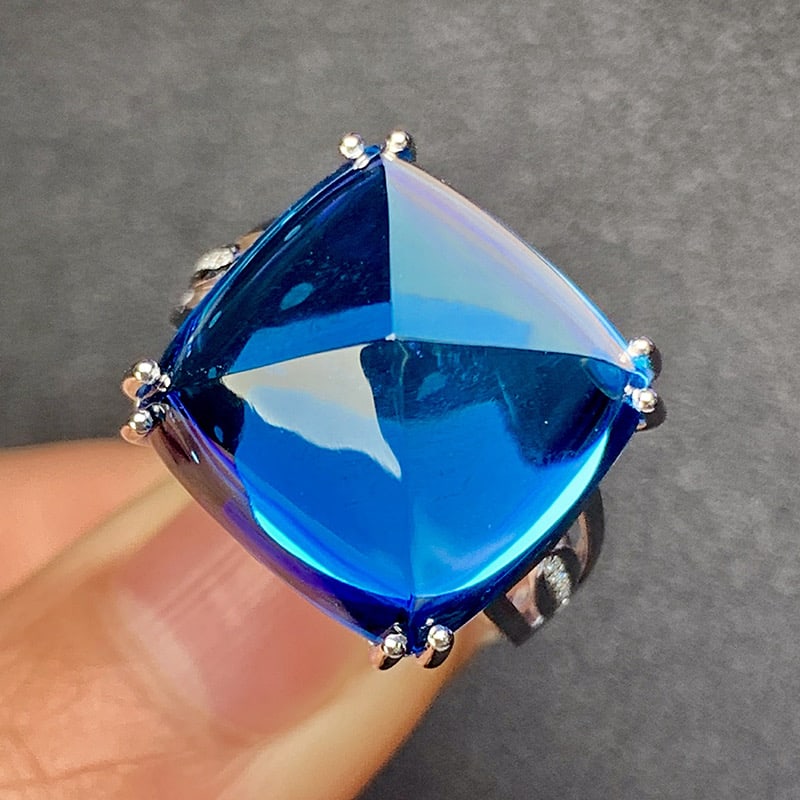 14k Gold 24.61 Ct Natural Topaz & Diamond Ring - 2