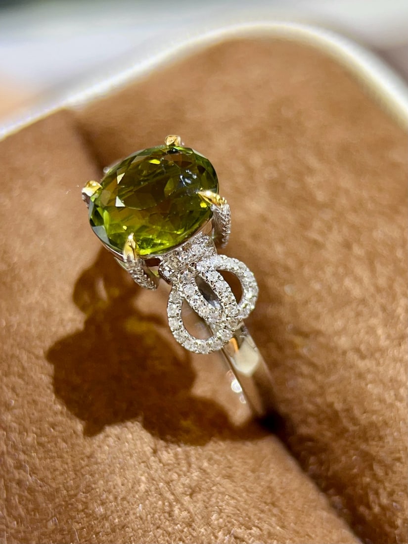 14k Gold 2.74 Ctw Natural Tourmaline & Diamond Ring - 2