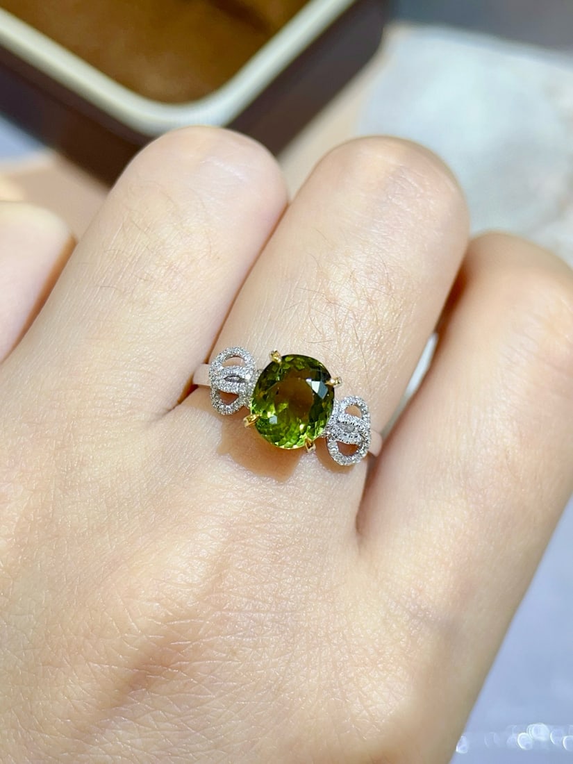 14k Gold 2.74 Ctw Natural Tourmaline & Diamond Ring - 4