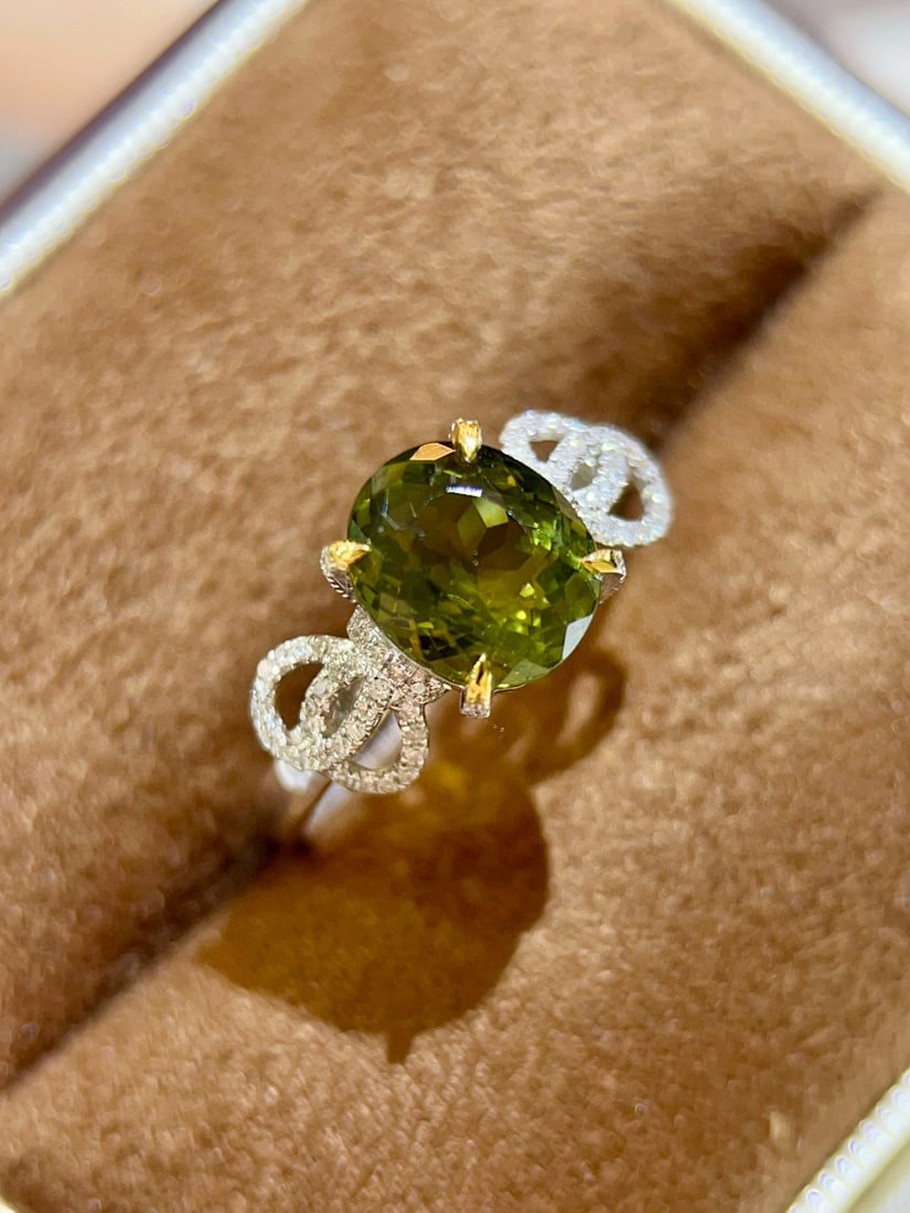 14k Gold 2.74 Ctw Natural Tourmaline & Diamond Ring - 6