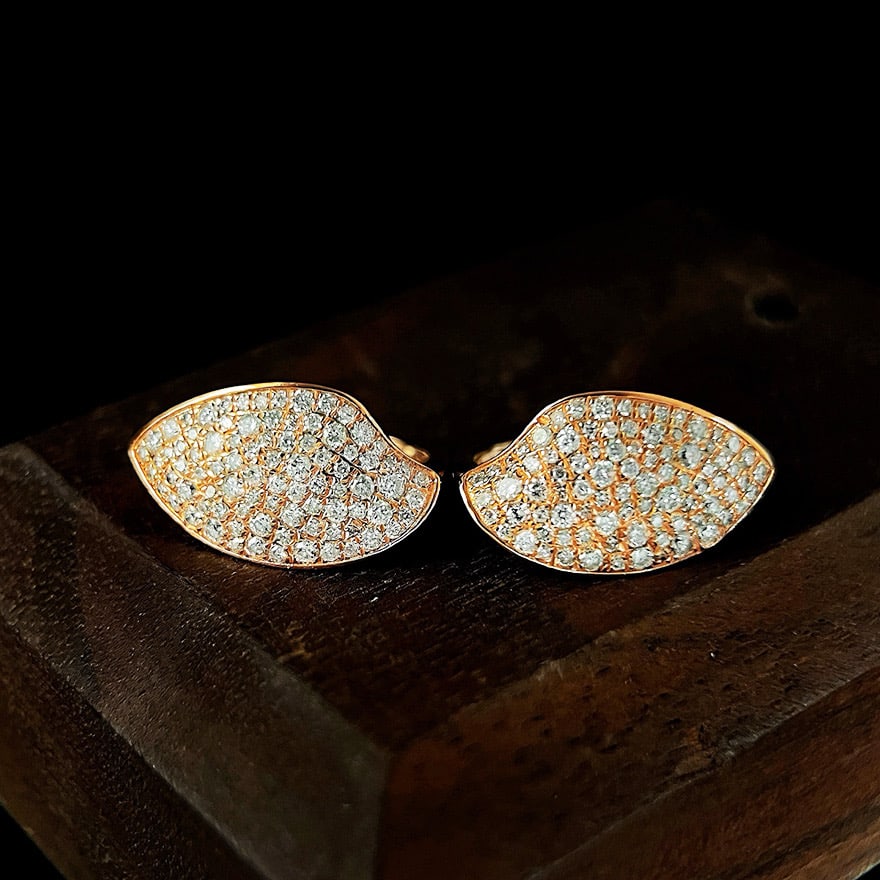 14k Gold 1.16 Ct Natural H Diamond Earrings - 3