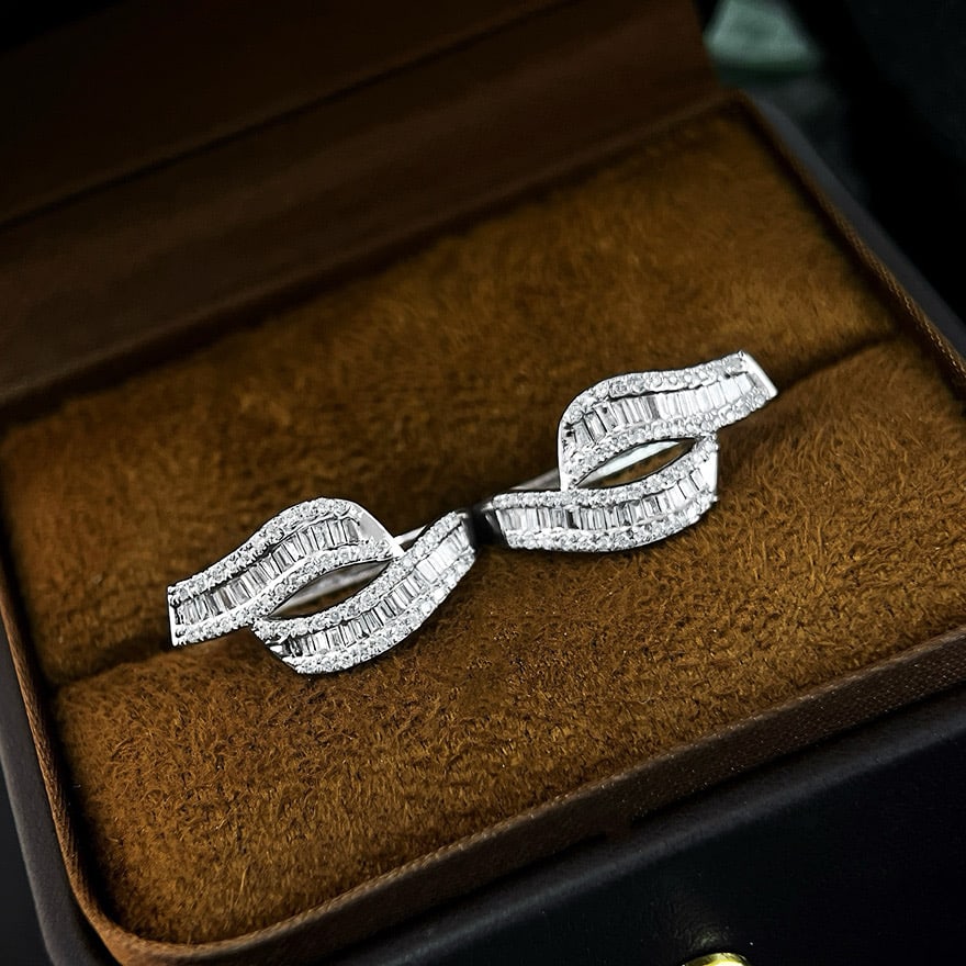 14k Gold 0.7 Ct Natural H Diamond Earrings - 5