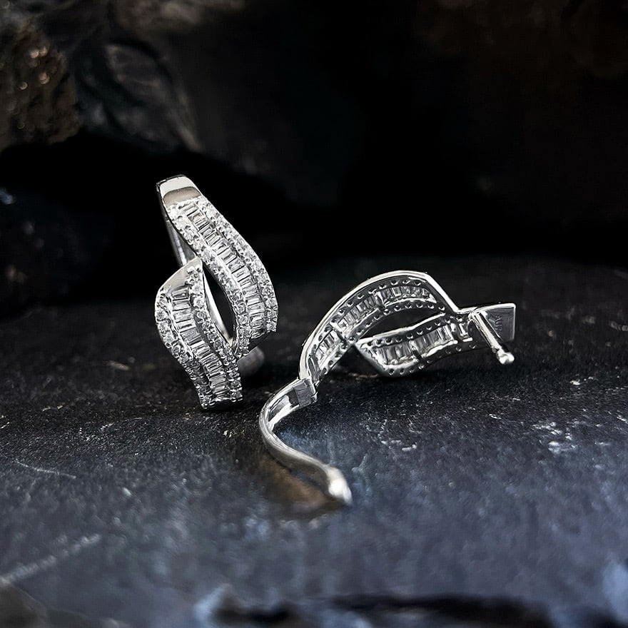 14k Gold 0.7 Ct Natural H Diamond Earrings - 6