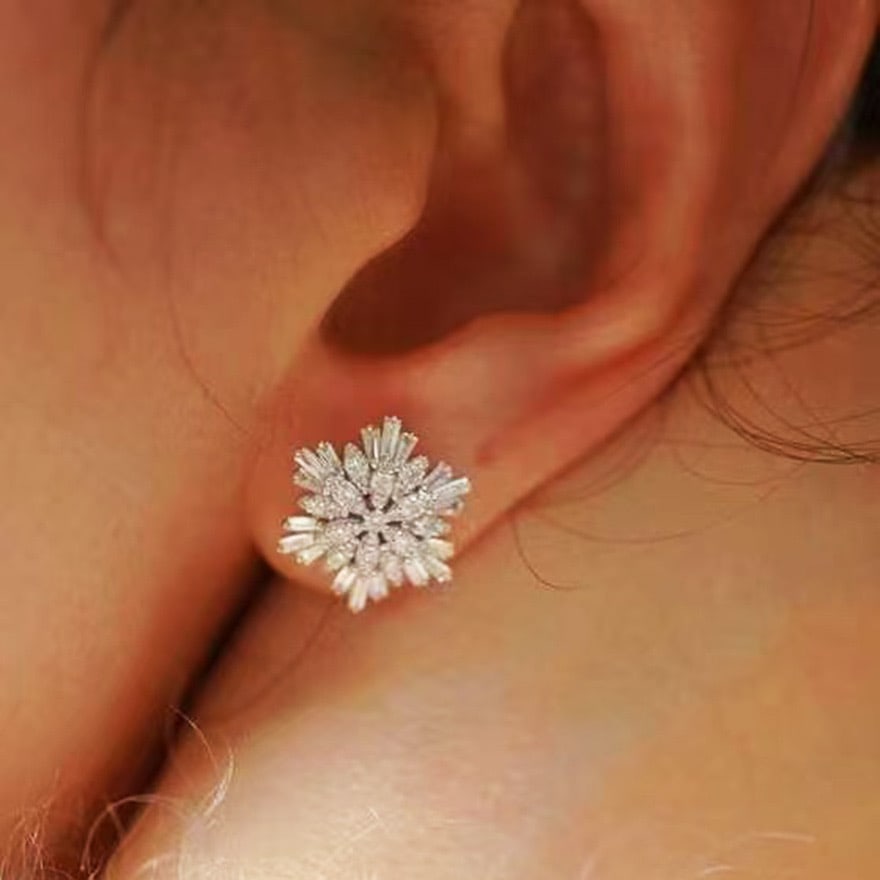 14k Gold 0.7 Ct Natural H Diamond Earrings - 4