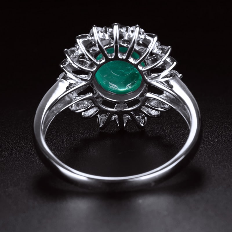 14k Gold 2.75 Ct Natural Emerald & Diamond Ring - 4