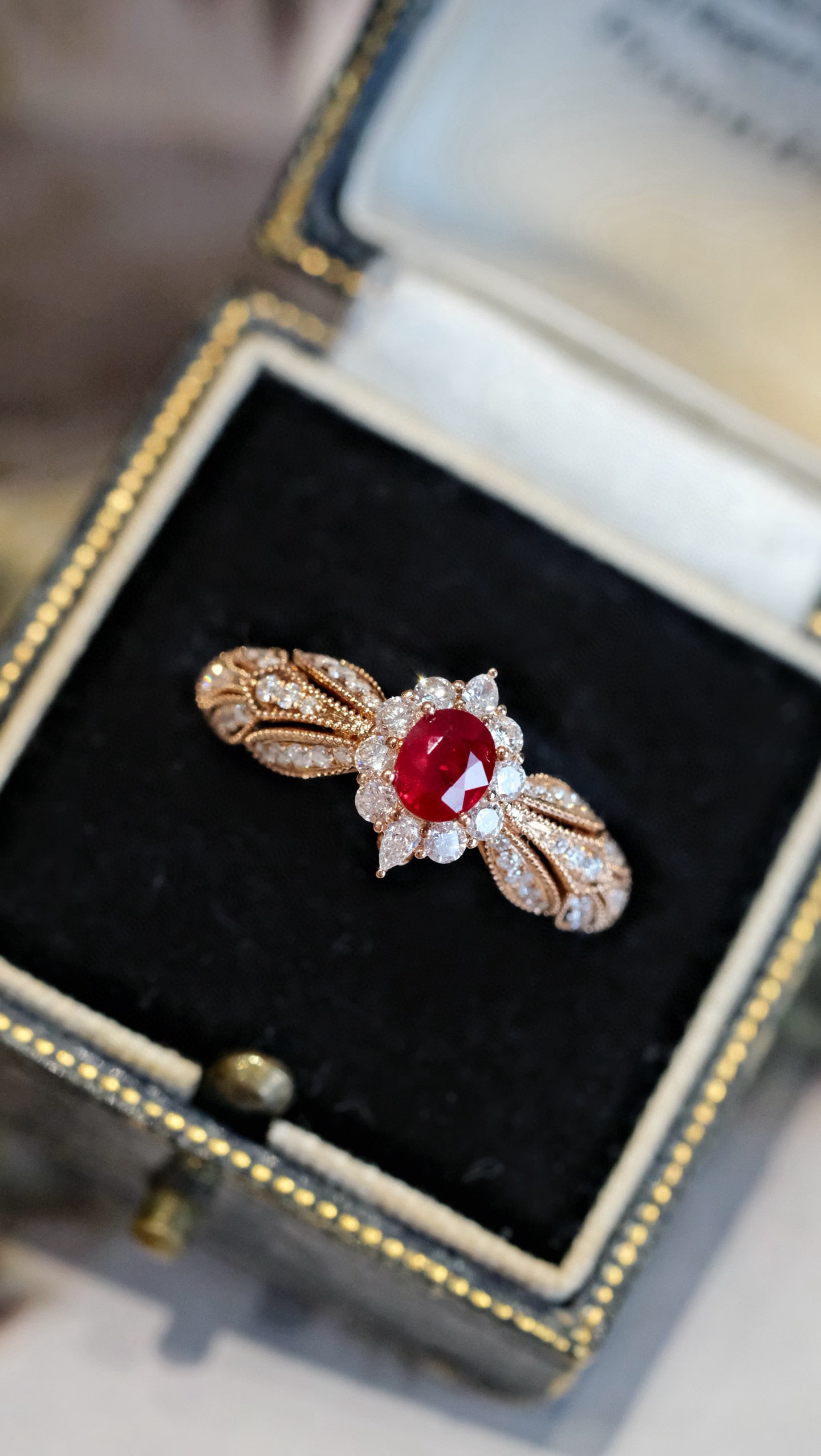 14k Gold 0.92 Ctw Natural Ruby & Diamond Ring - 2
