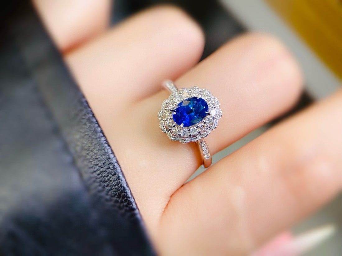 14k Gold 1.08 Ct Natural Sapphire & Diamond Ring - 2