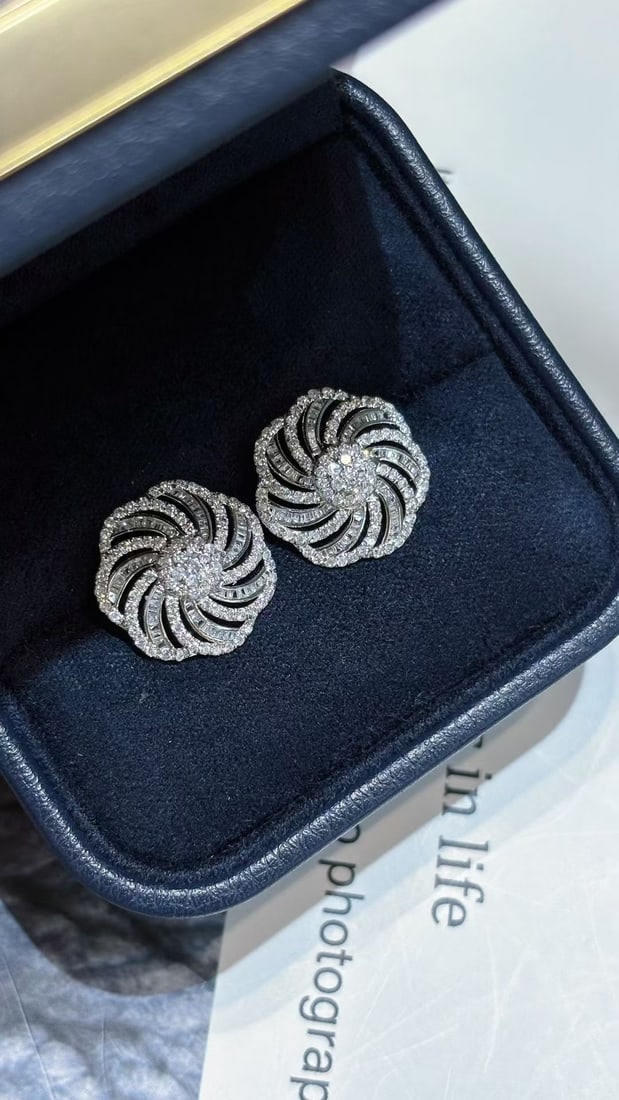 14k Gold 1.5 Ct Natural H Diamond Earrings - 5