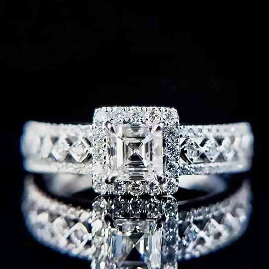 Gia Certified 14k Gold 0.40 Ct Natural G Vs1 Asscher Diamond Ring: Ref:231034181 // gold content:14k gold // ring size:7. 25us // // main gemstone:diamond // certified:gia // shape:asscher // carat weight:0. 40ct // clarity grade:vs1 // color:g // treatment:natural /