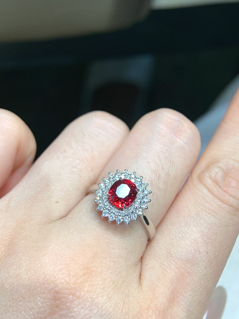 14k Gold 1.6 Ct Natural Ruby & Diamond Ring - 4