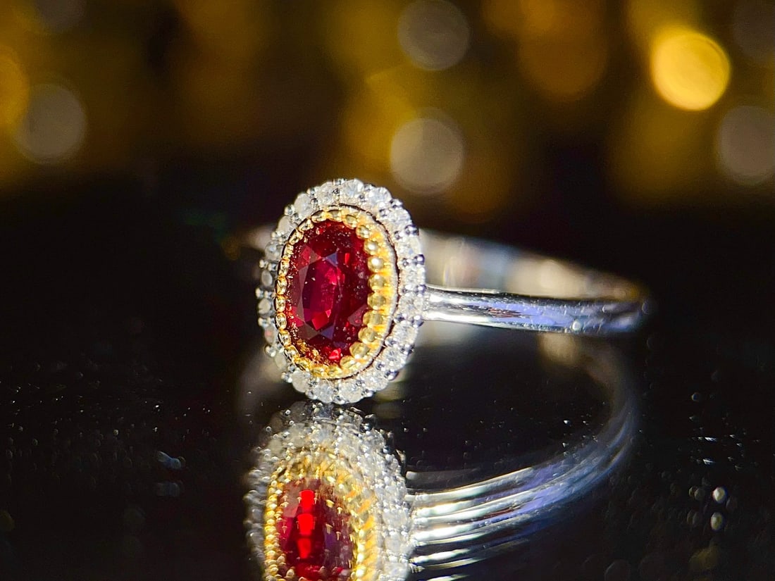 14k Gold 0.81 Ctw Natural Ruby & Diamond Ring - 3
