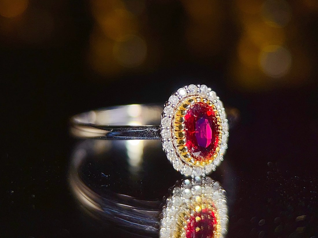 14k Gold 0.81 Ctw Natural Ruby & Diamond Ring - 4