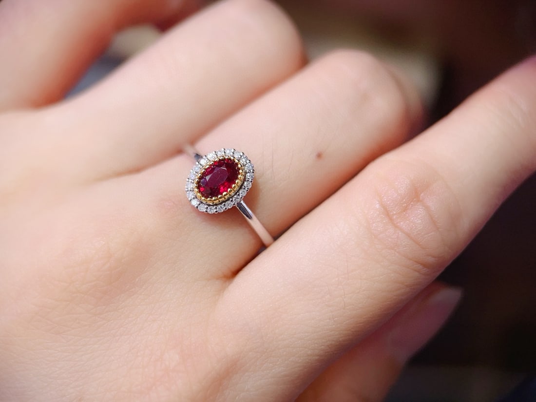 14k Gold 0.81 Ctw Natural Ruby & Diamond Ring - 5