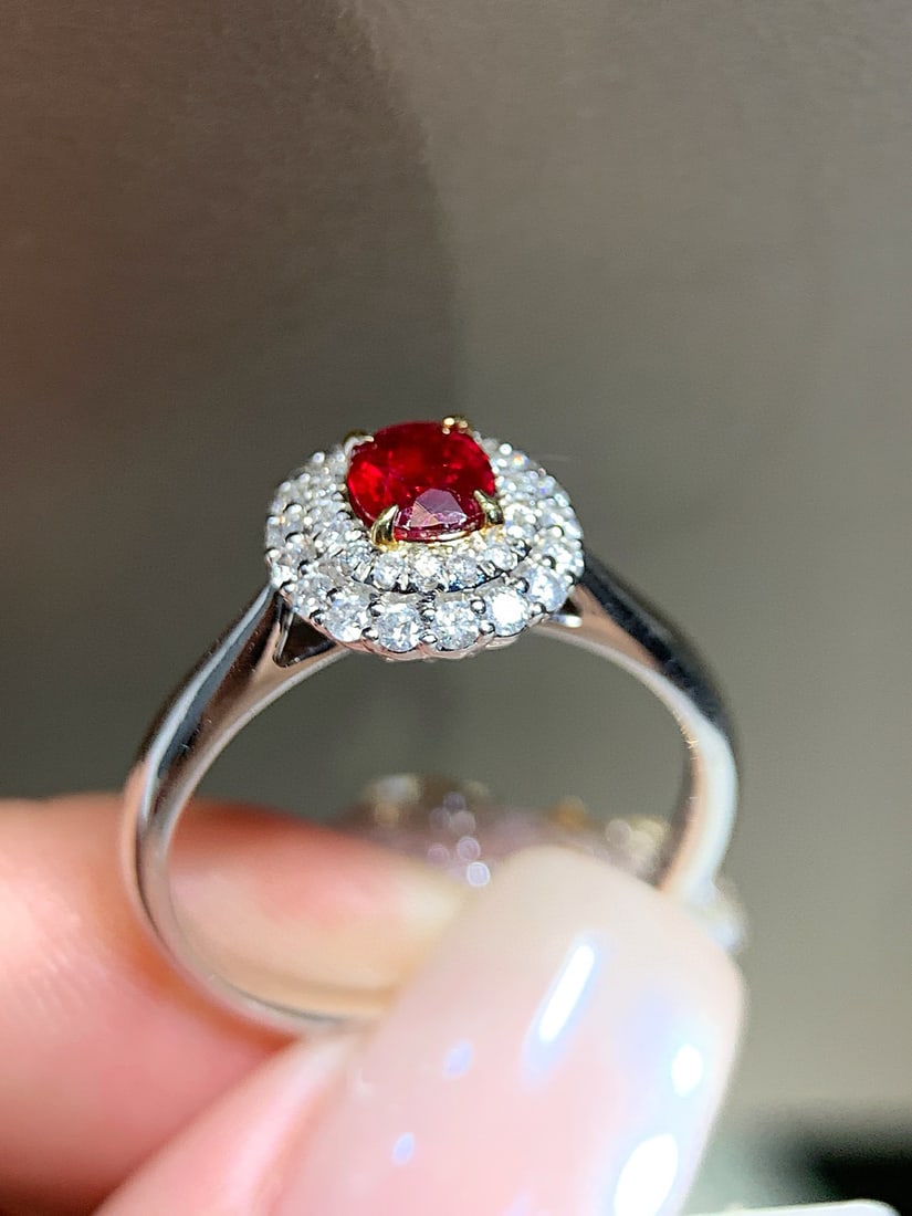 14k Gold 0.45 Ct Natural Ruby & Diamond Ring - 2