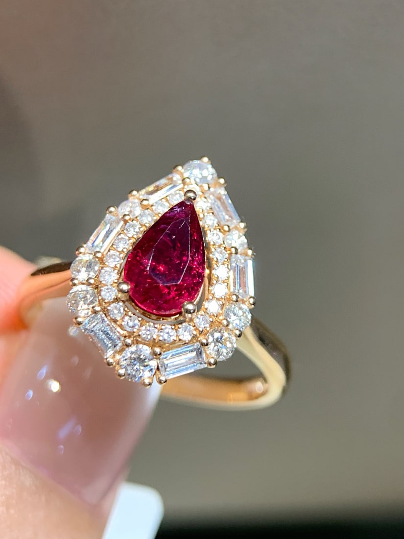 14k Gold 1 Ct Natural Ruby & Diamond Ring (1 of 5)
