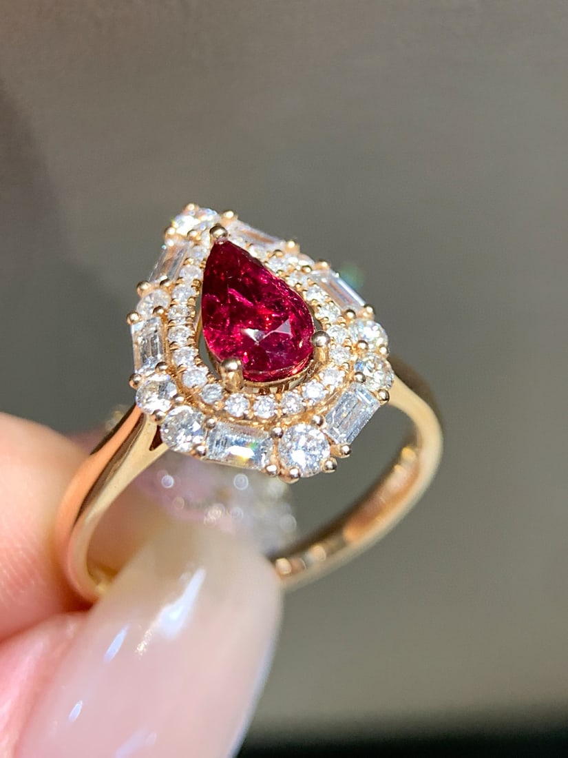 14k Gold 1 Ct Natural Ruby & Diamond Ring - 3