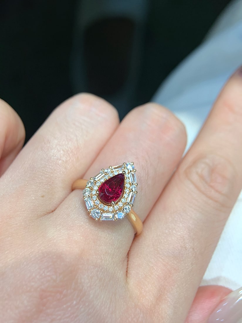 14k Gold 1 Ct Natural Ruby & Diamond Ring - 4