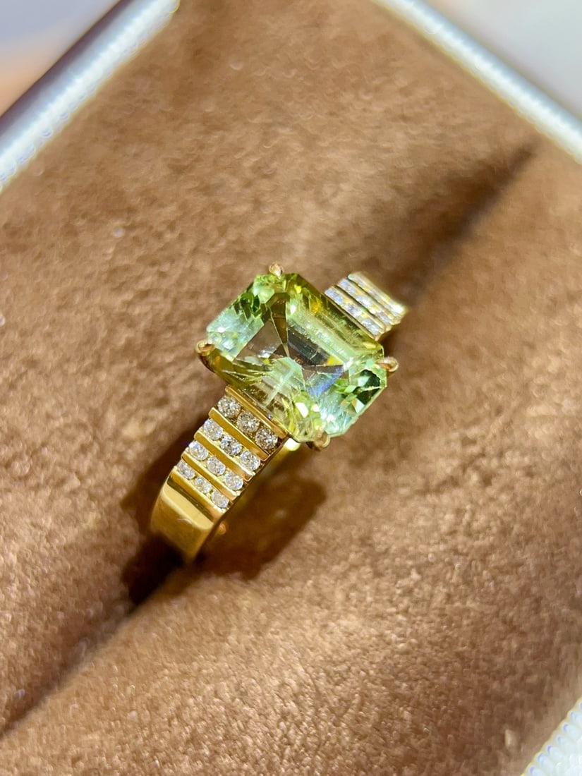 14k Gold 2.68 Ctw Natural Tourmaline & Diamond Ring - 2