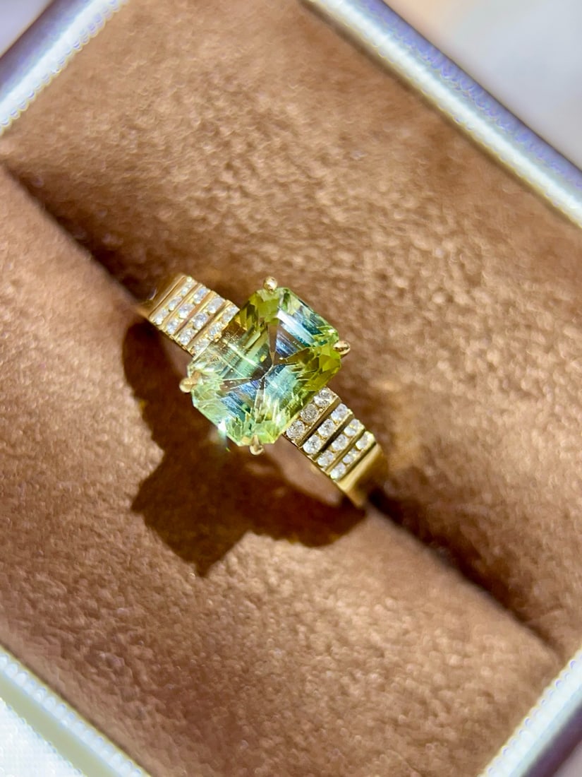 14k Gold 2.68 Ctw Natural Tourmaline & Diamond Ring - 3