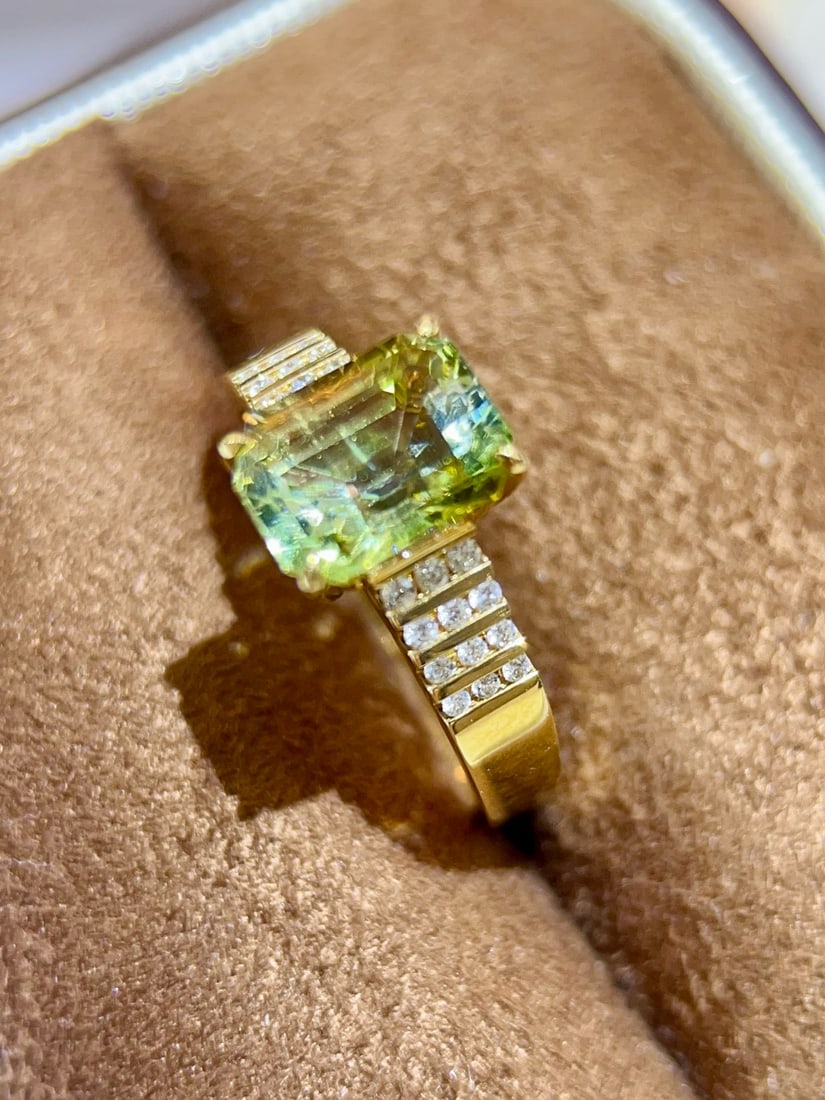 14k Gold 2.68 Ctw Natural Tourmaline & Diamond Ring - 4