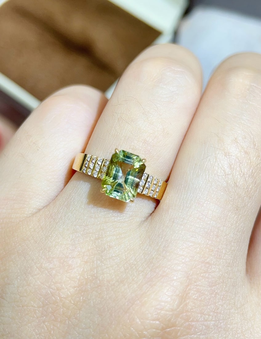 14k Gold 2.68 Ctw Natural Tourmaline & Diamond Ring - 6