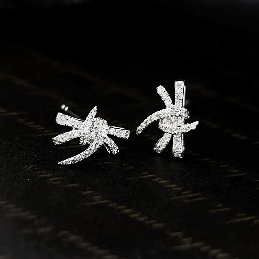 14k Gold 0.22 Ct Natural H Diamond Earrings - 4
