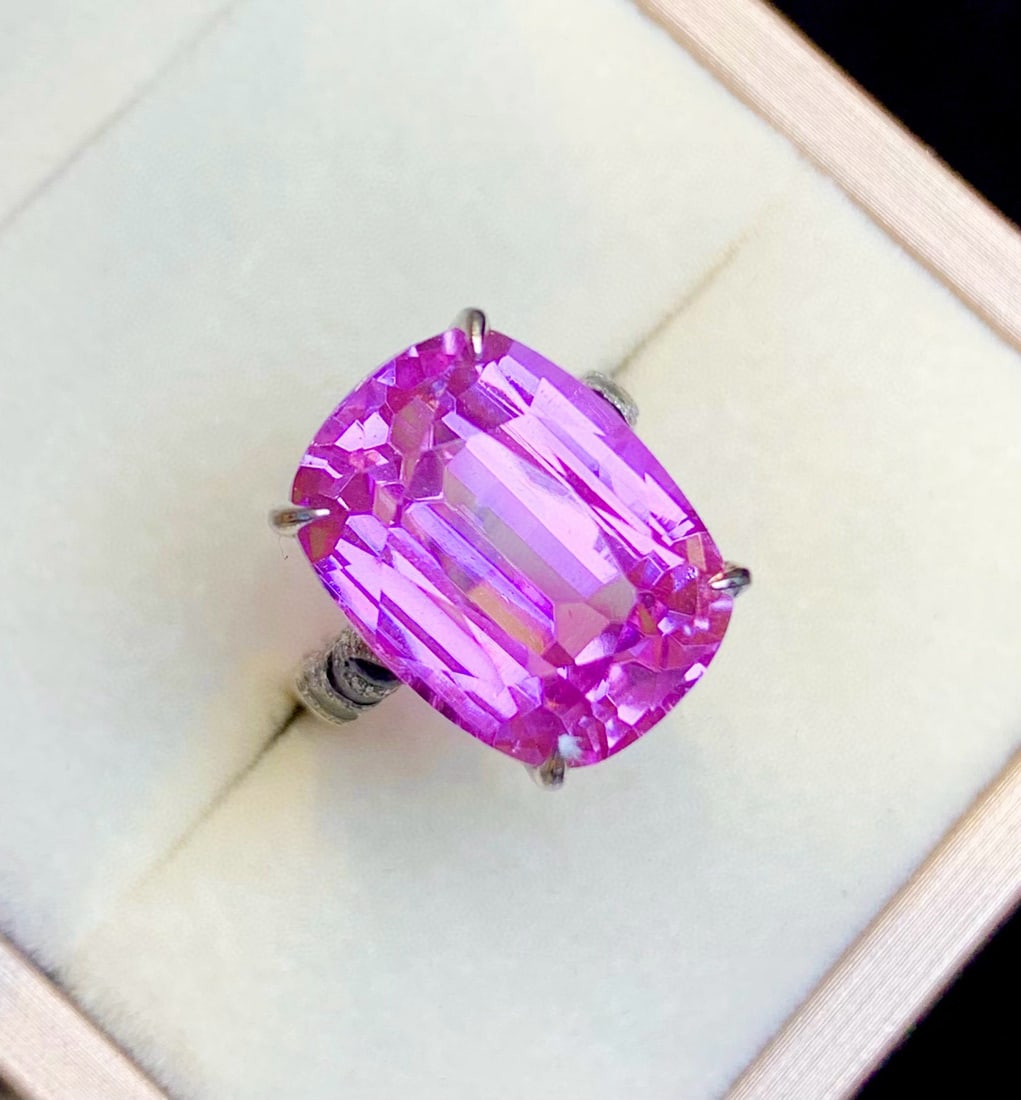 14k Gold 23.2 Ct Natural Kunzite & Diamond Ring (1 of 7)