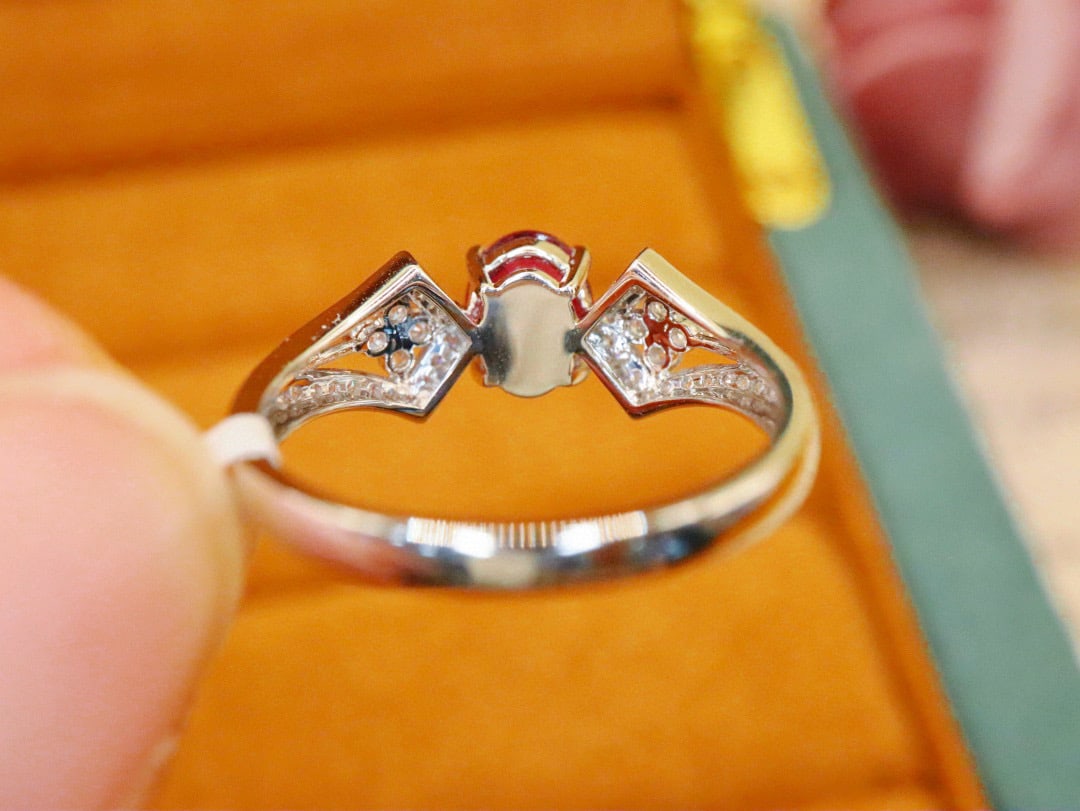 14k Gold 1.29 Ctw Natural Sapphire & Diamond Ring - 4