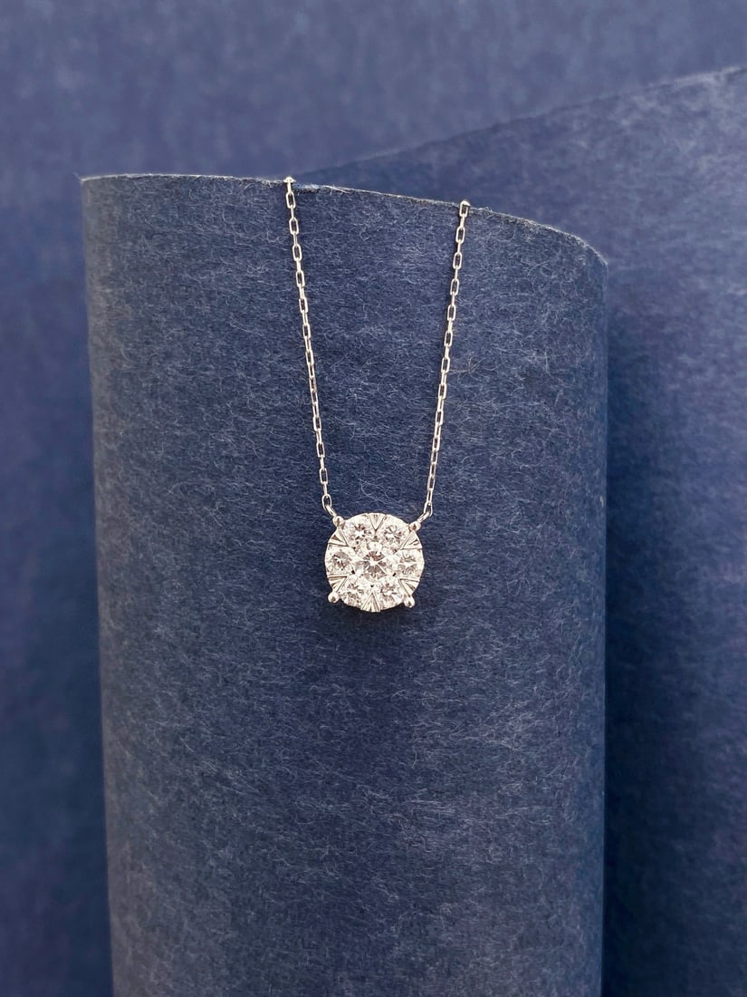 14k Gold 0.55 Ct Natural H Diamond Necklace: Ref:231034305 // gold content:14k gold // main gemstone:diamond // shape:round // carat weight:0. 55ct // clarity grade:vs-si // color:h // treatment:natural // cut grade:g // Condition: New Low