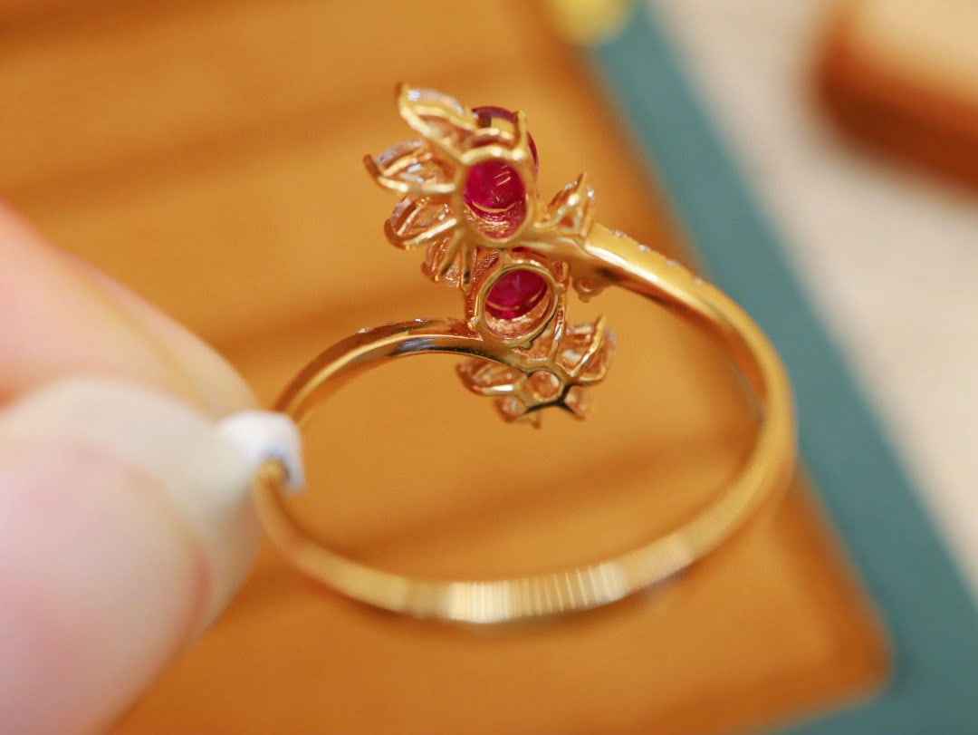 14k Gold 1.07 Ctw Natural Ruby & Diamond Ring - 5