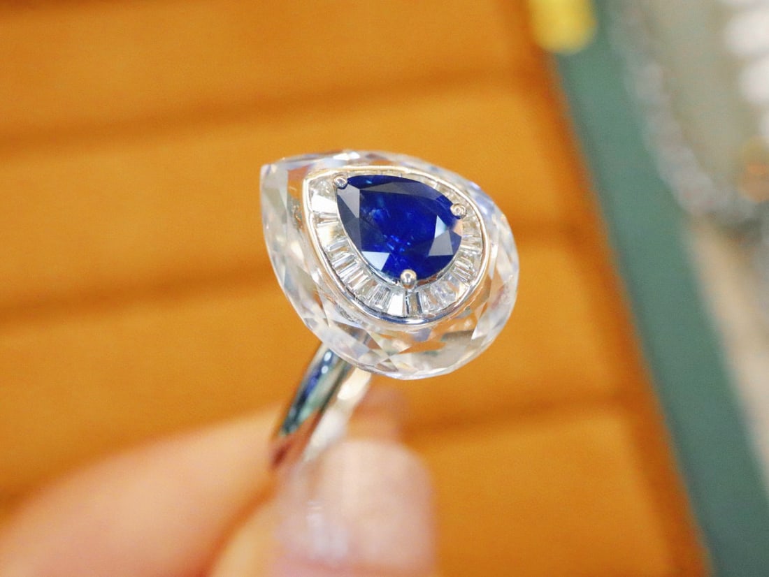 14k Gold 1.00 Ctw Natural Sapphire & Diamond Ring - 3
