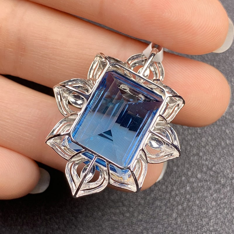14k Gold 20.96 Ct Natural Topaz Pendant( Without Chain ) - 3