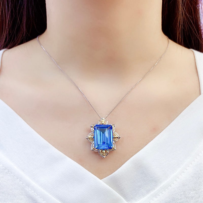 14k Gold 20.96 Ct Natural Topaz Pendant( Without Chain ) - 4