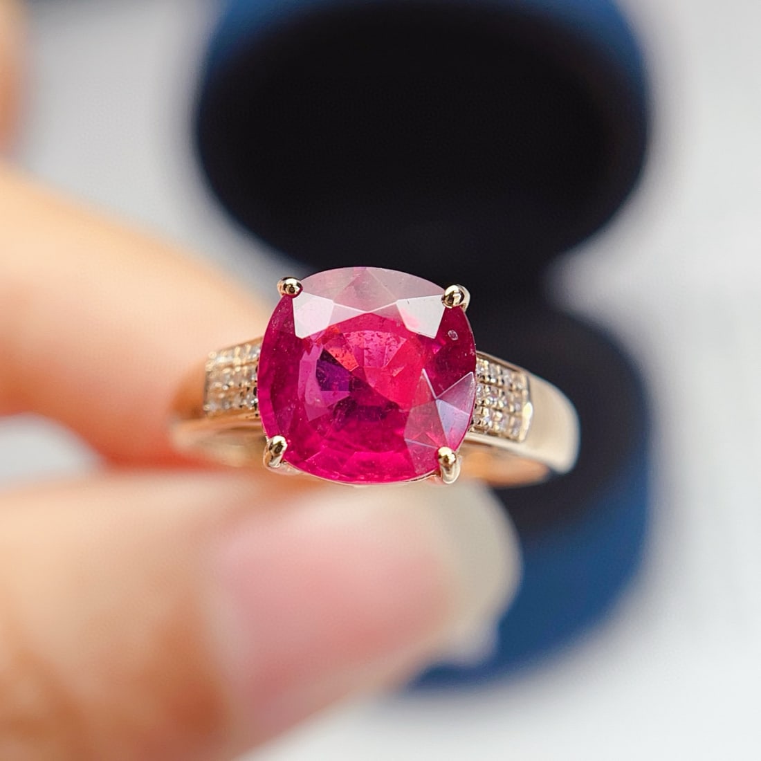14k Gold 2.80 Ct Natural Tourmaline & Diamond Ring - 3