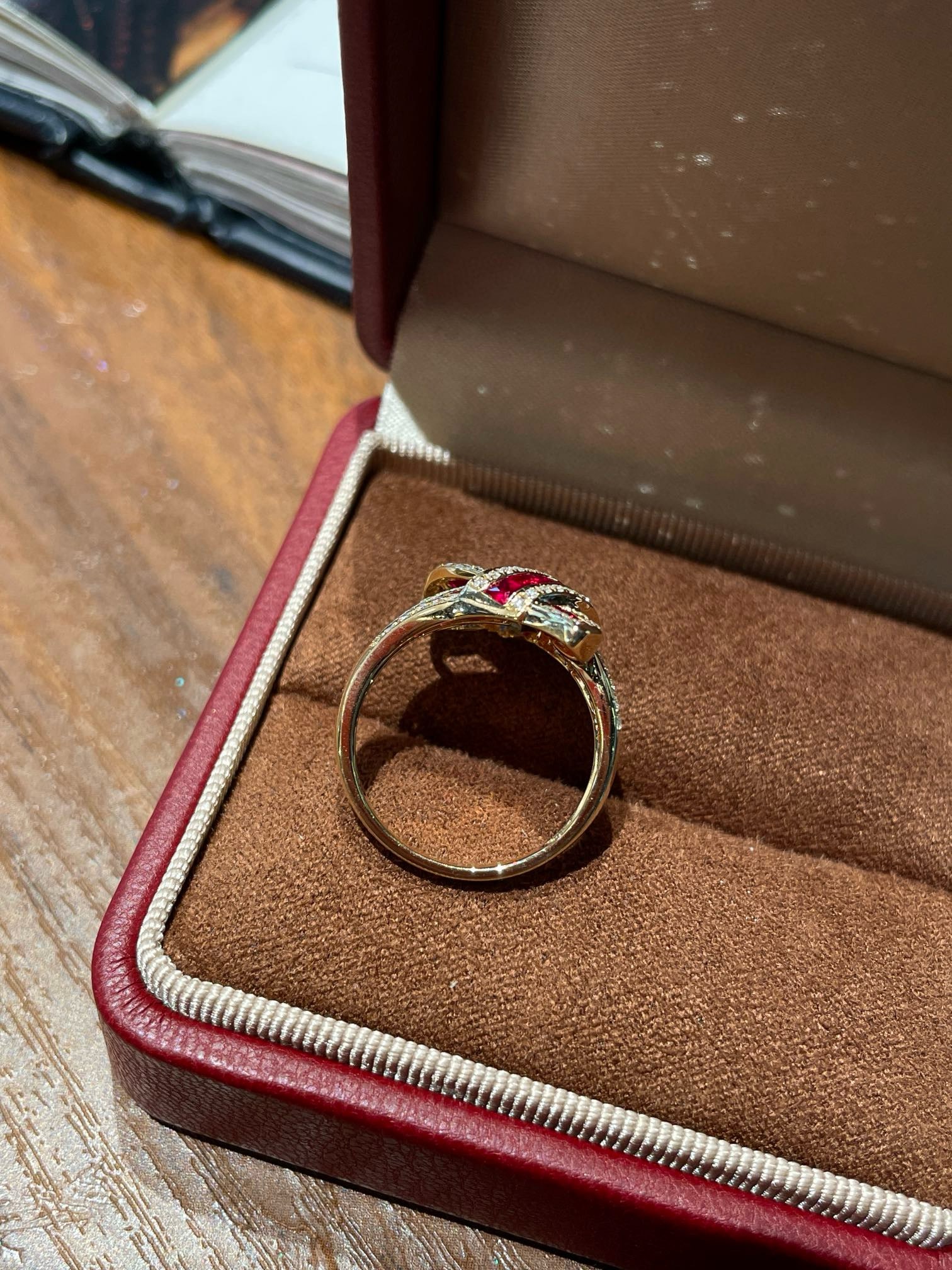 14k Gold 1.6 Ct Natural Ruby & Diamond Ring - 3