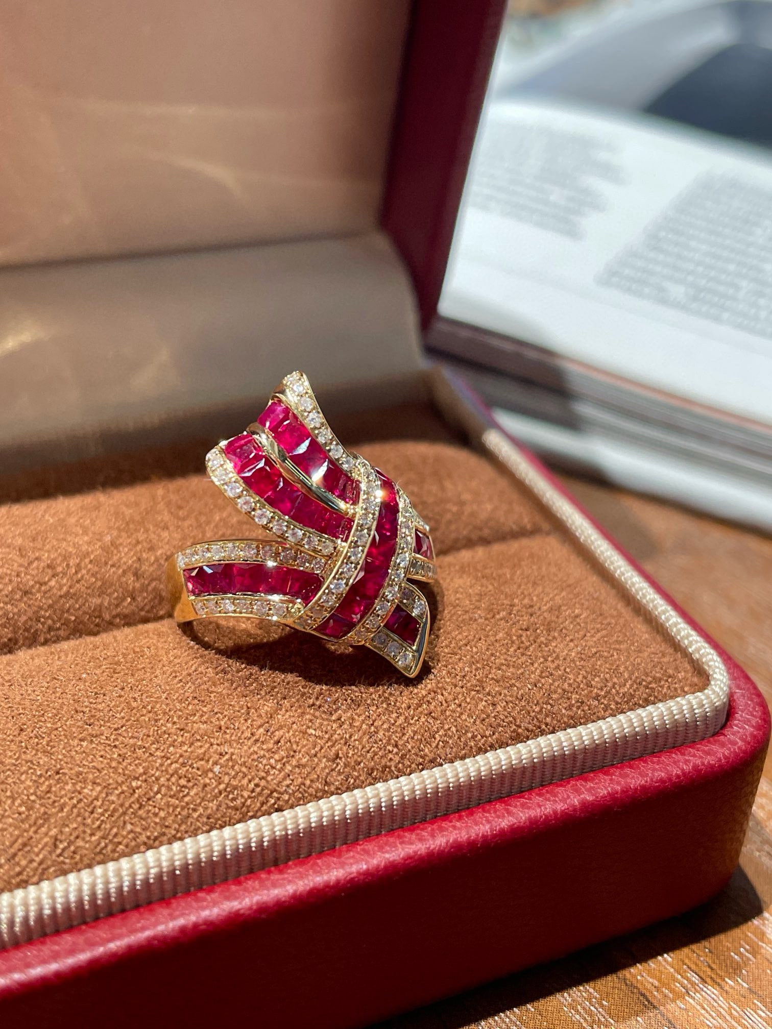 14k Gold 1.6 Ct Natural Ruby & Diamond Ring - 5