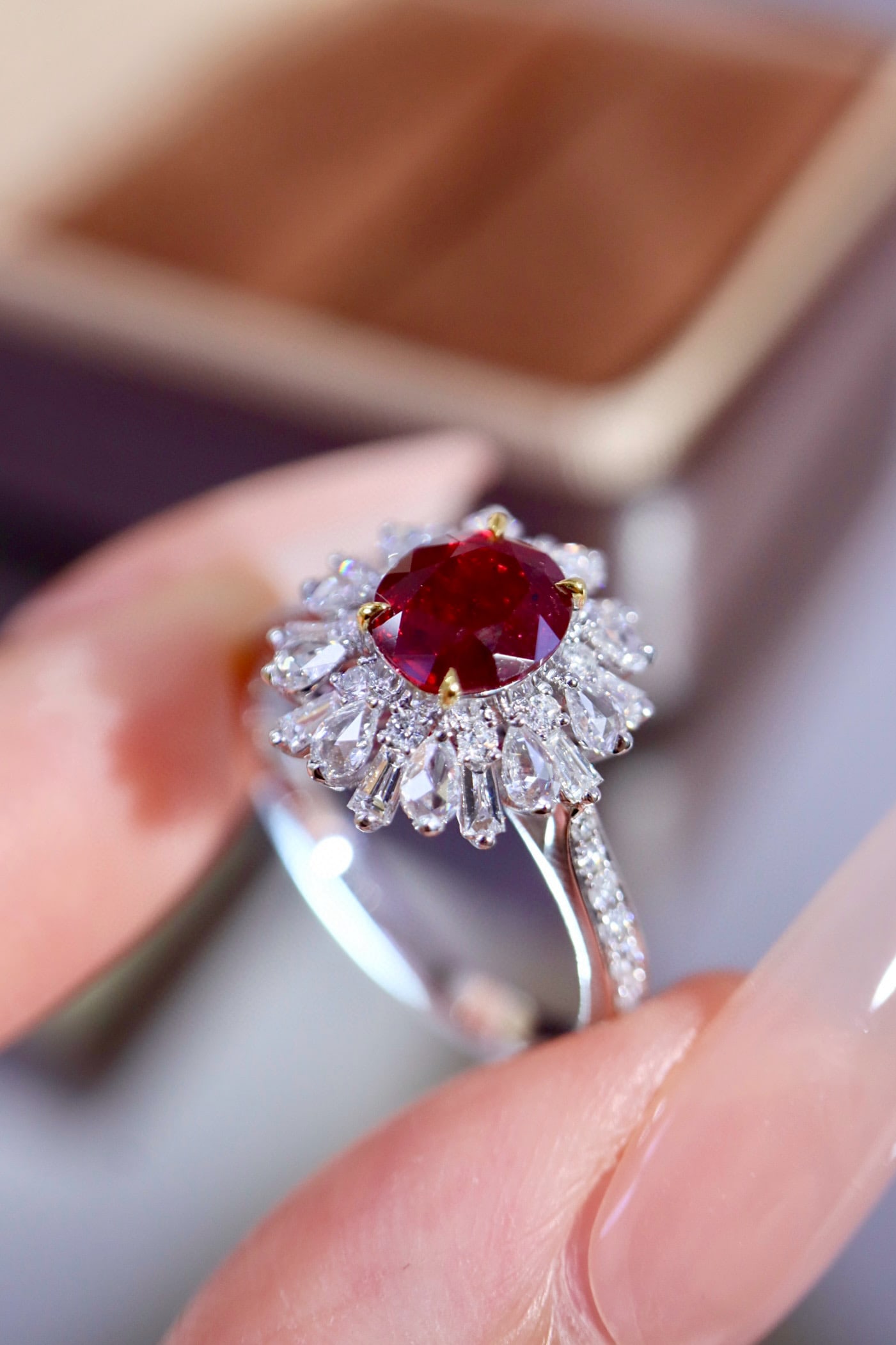 14k Gold 1.75 Ctw Natural Ruby & Diamond Ring - 7
