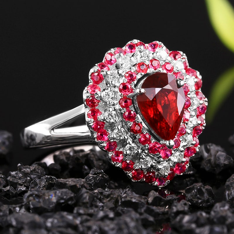14k Gold 2.91 Ct Natural Ruby & Diamond Ring - 3