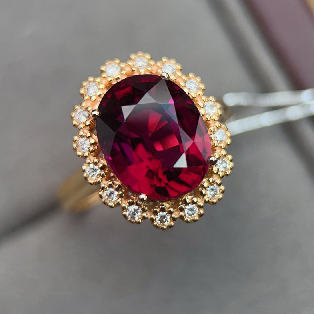 14k Gold 4.75 Ct Natural Tourmaline & Diamond Ring (1 of 7)