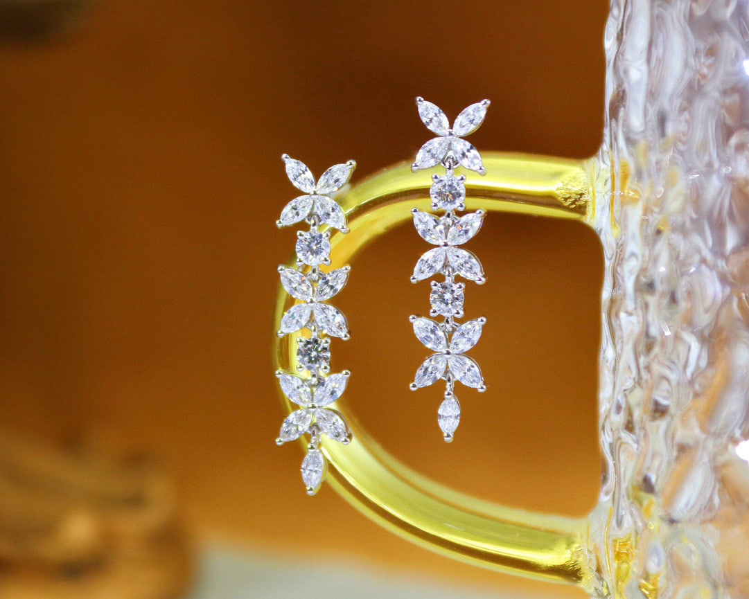 14k Gold 1 Ct Natural H Diamond Earrings - 2
